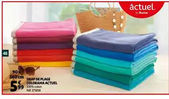 Auchan Drap de plage colorama actuel 90 x 160 cm offre