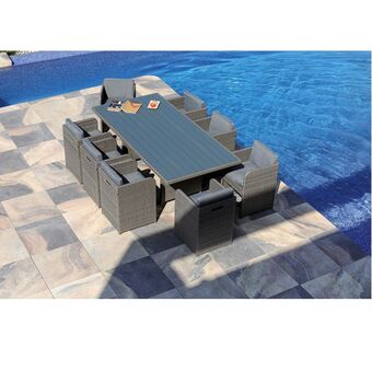 Auchan Salon de jardin 8 personnes cedre + housse offre