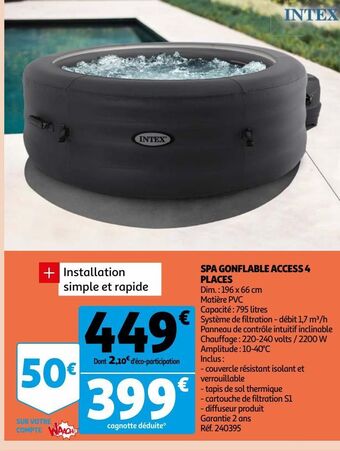 Auchan Spa gonflable access 4 places offre