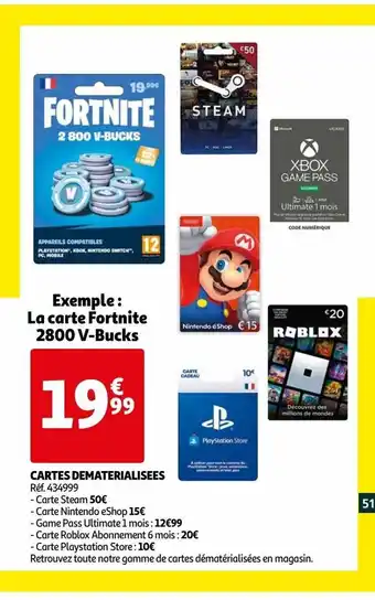 Auchan Cartes dematerialisees offre