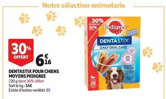 Auchan Supermarché Dentastix pour chiens moyens pedigree offre