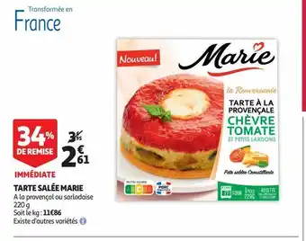 Auchan Supermarché Tarte salée marie offre
