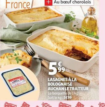 Auchan Supermarché Lasagnes à la bolognaise auchan le traiteur offre