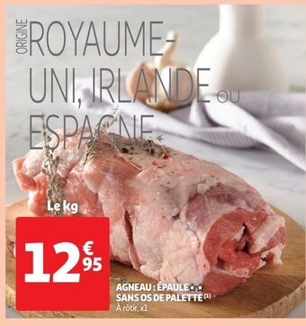 Auchan Supermarché Agneau : épaule sans os de palette offre