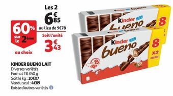 Auchan Supermarché Kinder bueno lait offre