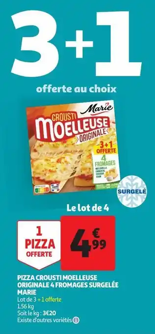 Auchan Supermarché Pizza crousti moelleuse originale 4 fromages surgelée marie offre