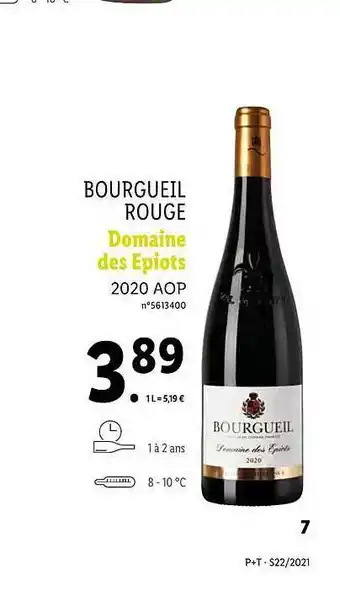 Lidl Bourgueil Rouge Domaine Des Epiots offre