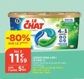Bi1 Lessive Pods 4 en 1 Le Chat offre