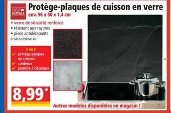 Norma Protège-plaques De Cuisson En Verre Casa Royale offre