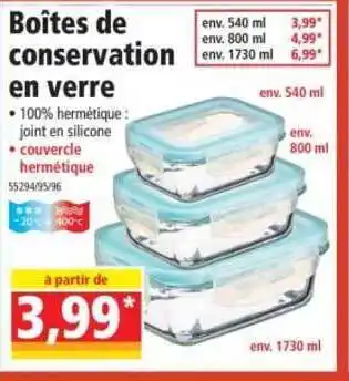 Norma Boîtes De Conservation En Verre offre