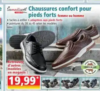 Norma Chaussures Confort Pour Pieds Forts Femme Ou Homme offre