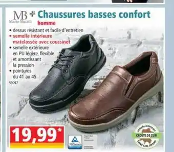 Norma Chaussures Basses Confort Homme Mario Bucelli offre
