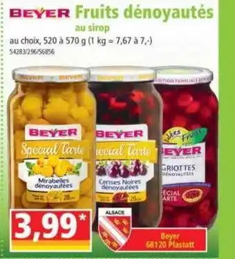 Norma Fruits Dénoyautés Au Sirop Beyer offre