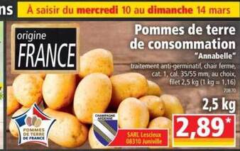 Norma Pommes De Terre De Consommation offre