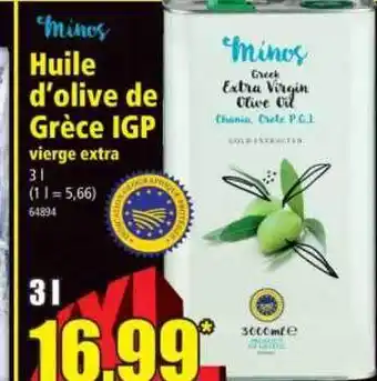 Norma Huile D'olive De Grèce Igp Vierge Extra Minos offre