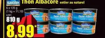 Norma Thon Albacore Entier Au Naturel Nautilus offre