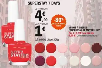 E.Leclerc Vernis à ongles "SUPERSTAY DE MAYBELLINE" offre
