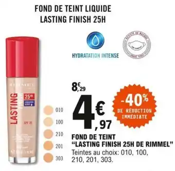 E.Leclerc Fond de teint "LASTING FINISH 25H DE RIMMEL" offre