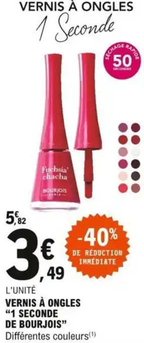 E.Leclerc Vernis à ongles "1 seconde de bourjois" offre