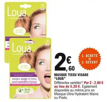 E.Leclerc Masque tissu visage "LOUA" offre
