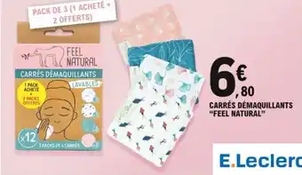 E.Leclerc Carrés démaquillants "FEEL NATURAL" offre