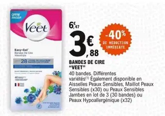 E.Leclerc Bandes de cire "VEET" offre