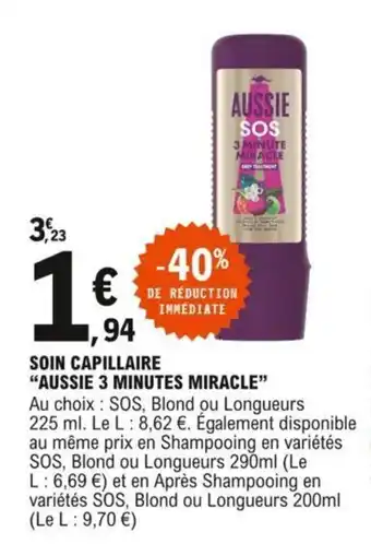 E.Leclerc Soin capillaire "AUSSIE 3 MINUTES MIRACLE" offre