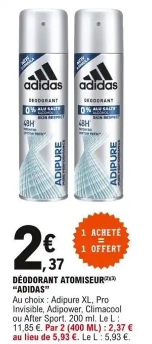 E.Leclerc Déodorant Atomiseur Adidas offre