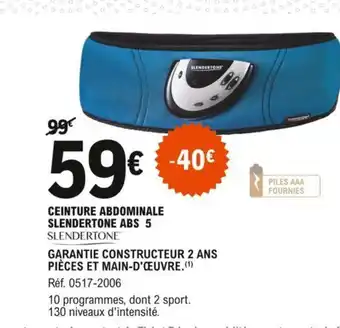 E.Leclerc Slendertone Ceinture Abdominale Slendertone ABS 5 offre