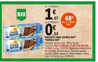 E.Leclerc Biscuits Sans Sucres Bio Gerblé Bio offre