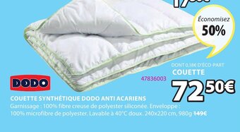 JYSK Couette Synthétique Dodo Anti Acariens offre