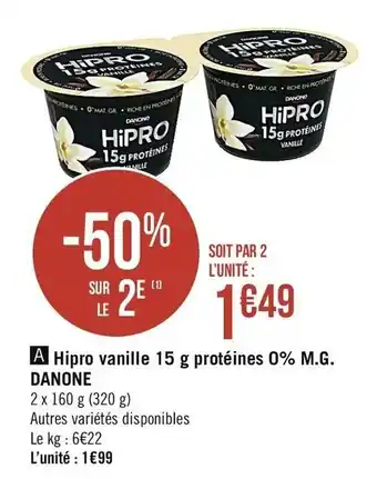 Hipro vanille 15 g protéines 0% M.G. Danone