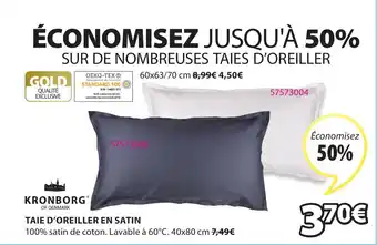 JYSK KRONBORG taie d'oreiller en satin offre