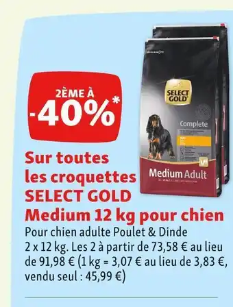 Maxi Zoo Select gold bon plan sur toutes les croquettes select gold maxi pour chien offre