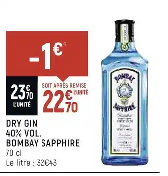 Spar Bombay sapphire dry gin 40% vol. offre