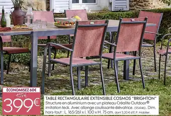 Truffaut Brighton table rectangulaire extensible cosmos offre