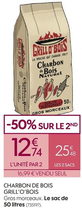 Truffaut Grill’o’bois charbon de bois offre