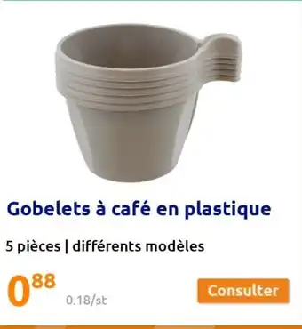 Action Gobelets à Café En Plastique 5 pièces I Différents Modèles offre