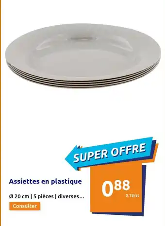 Action Assiettes en Plastique offre