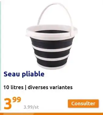 Action Seau Pliable 10 Litres I Diverses Variantes offre