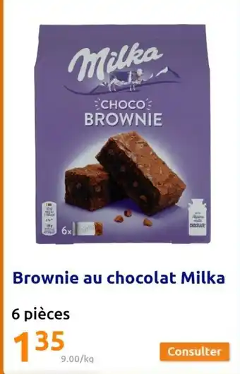 Action Brownie Au Chocolat Milka 6 Pièces offre