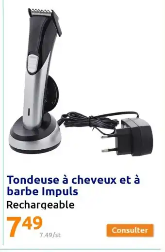 Action Tondeuse à Cheveux Et à Barbe Impuls Rechargeable offre