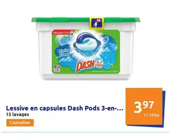Action Lessive En Capsules Dash Pods 3-en offre