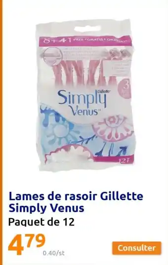 Action Lames de Rasoir Gillette Simply Venus offre