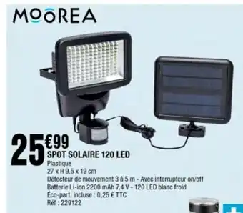 La Foir'Fouille Moorea Spot Solaire 120 Led offre