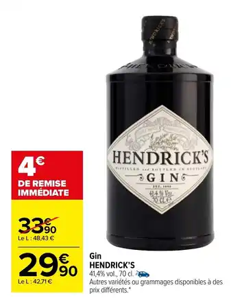 Carrefour Market Gin Hendrick's offre