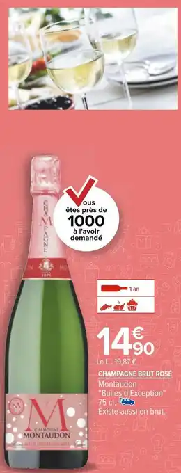 Carrefour Montaudon champagne brut rosé offre