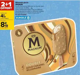 Carrefour Magnum bâtonnets glacés offre