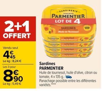 Carrefour Parmentier sardines offre