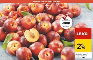 Carrefour Nectarine jaune offre